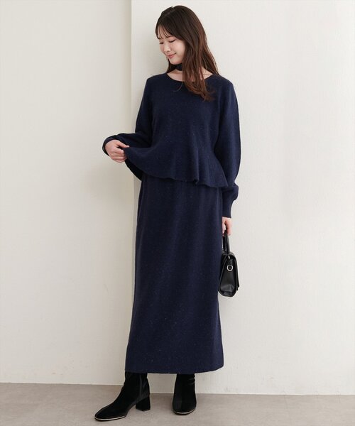 natural couture（ナチュラルクチュール）の「〈セットアップ可〉ジャガード柄編みニットTOPS（ニット/セーター・レディース・ブラウン/ピンク/オフホワイト/ブラック/ネイビー・FREE）」の10枚目の写真