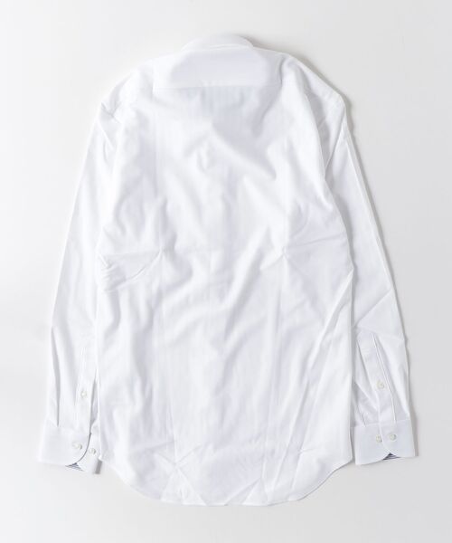 Perfect Suit FActory(パーフェクトスーツファクトリー)の「【アイシャツ累計販売枚数1100万枚突破】長袖アイシャツ 完全ノーアイロン/速乾/抗菌防臭 ワイドストライプ ボタンダウン(ビジネスシャツ・メンズ・ホワイト・首回り41cm-裄丈84cm/首回り43cm-裄丈86cm/首回り45cm-裄丈86cm/首回り37cm-裄丈80cm/首回り39cm-裄丈82cm)」の3枚目の写真