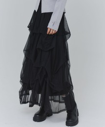 タックドレープチュールスカート