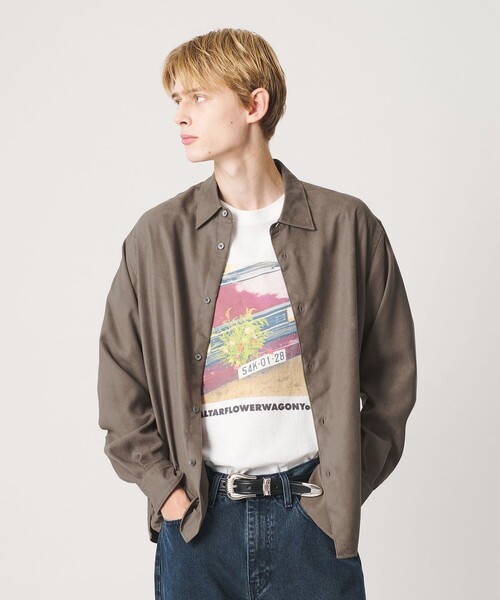 BEAUTY&YOUTH UNITED ARROWS(ビューティーアンドユースユナイテッドアローズ)の「スエードタッチ レギュラー スクエア シャツ FORM型(シャツ/ブラウス・メンズ・ダークグレー/グレー系・M/XL/S/L)」の1枚目の写真