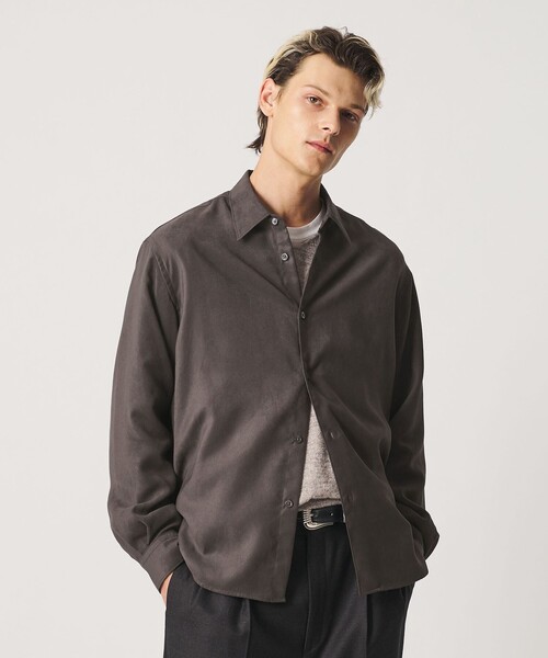 BEAUTY&YOUTH UNITED ARROWS(ビューティーアンドユースユナイテッドアローズ)の「スエードタッチ レギュラー スクエア シャツ FORM型(シャツ/ブラウス・メンズ・ダークグレー/グレー系・M/XL/S/L)」の2枚目の写真