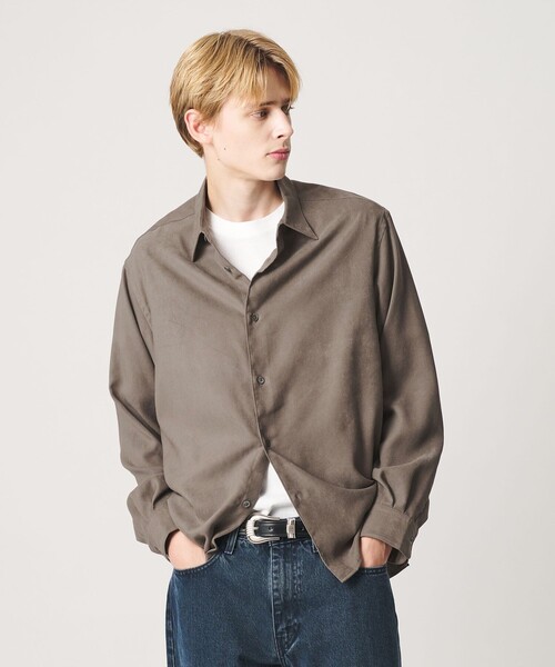 BEAUTY&YOUTH UNITED ARROWS(ビューティーアンドユースユナイテッドアローズ)の「スエードタッチ レギュラー スクエア シャツ FORM型(シャツ/ブラウス・メンズ・ダークグレー/グレー系・M/XL/S/L)」の3枚目の写真