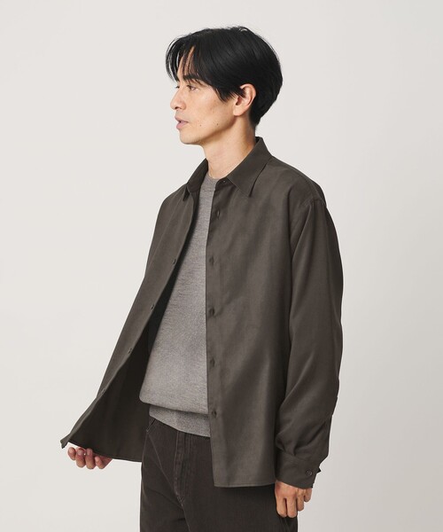BEAUTY&YOUTH UNITED ARROWS(ビューティーアンドユースユナイテッドアローズ)の「スエードタッチ レギュラー スクエア シャツ FORM型(シャツ/ブラウス・メンズ・ダークグレー/グレー系・M/XL/S/L)」の6枚目の写真