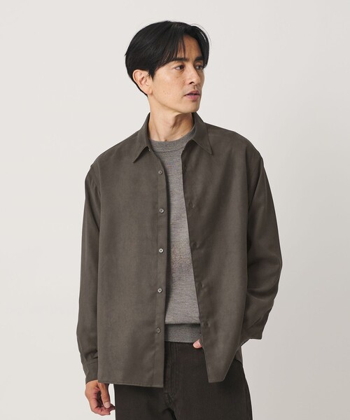 BEAUTY&YOUTH UNITED ARROWS(ビューティーアンドユースユナイテッドアローズ)の「スエードタッチ レギュラー スクエア シャツ FORM型(シャツ/ブラウス・メンズ・ダークグレー/グレー系・M/XL/S/L)」の7枚目の写真