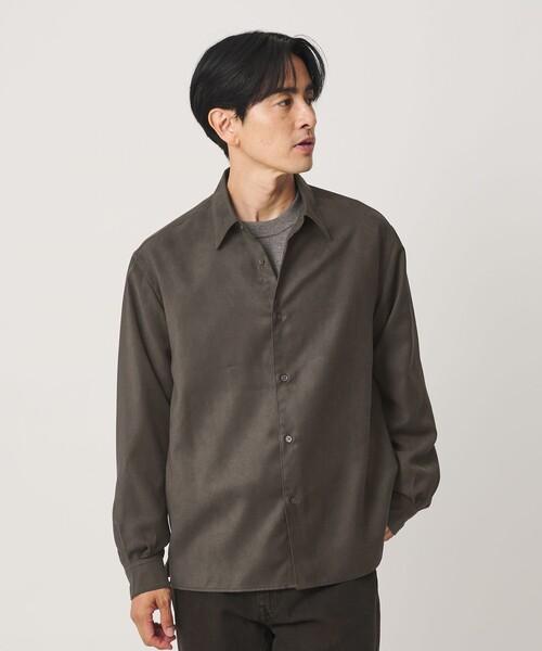BEAUTY&YOUTH UNITED ARROWS(ビューティーアンドユースユナイテッドアローズ)の「スエードタッチ レギュラー スクエア シャツ FORM型(シャツ/ブラウス・メンズ・ダークグレー/グレー系・M/XL/S/L)」の9枚目の写真