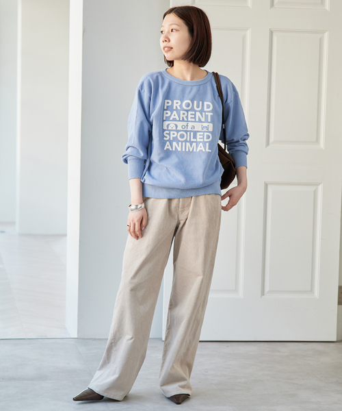 Spick & Span(スピックアンドスパン)の「Mixta /ミクスタ CREW NECK SWEAT クルーネックスウェット(スウェット・レディース・エメラルドブルー/アイボリー・SMALL)」の4枚目の写真