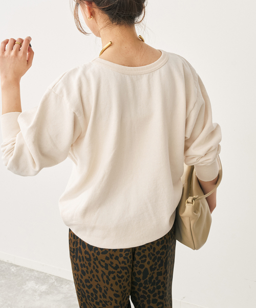 Spick & Span(スピックアンドスパン)の「Mixta /ミクスタ CREW NECK SWEAT クルーネックスウェット(スウェット・レディース・エメラルドブルー/アイボリー・SMALL)」の10枚目の写真