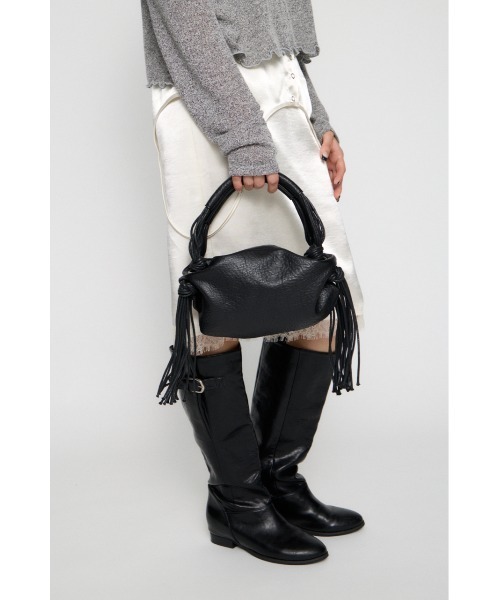 LAGUA GEM(ラグアジェム)の「FAUX LEATHER FRINGE バッグ(ショルダーバッグ・レディース・オフホワイト/ブラック・FREE)」の6枚目の写真