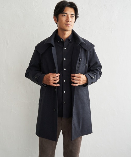 ikka（イッカ）の「ウールライクドビーステンカラーコート（ステンカラーコート・メンズ・グレー/ブラック/ネイビー・XL/L/M）」の3枚目の写真