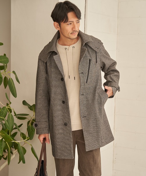ikka（イッカ）の「ウールライクドビーステンカラーコート（ステンカラーコート・メンズ・グレー/ブラック/ネイビー・XL/L/M）」の2枚目の写真
