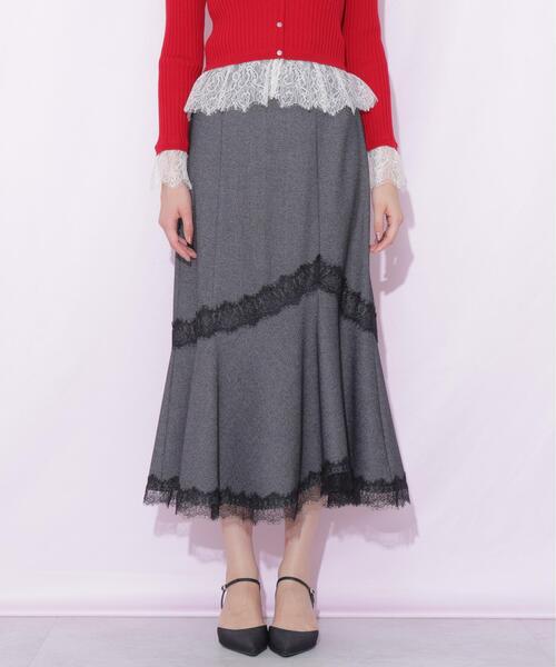 JILL by JILL STUART(ジルバイジルスチュアート)の「レーストリムマーメイドスカート(スカート・レディース・ブラック/ピンク/ブラウン系その他・SMALL/MEDIUM)」の6枚目の写真