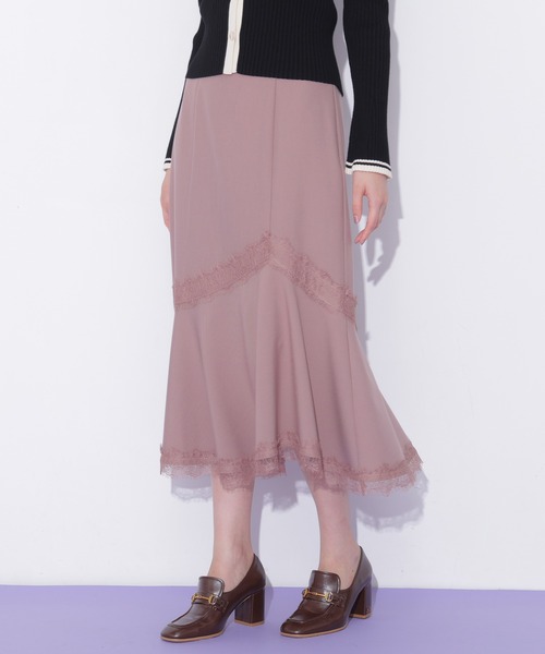 JILL by JILL STUART(ジルバイジルスチュアート)の「レーストリムマーメイドスカート(スカート・レディース・ブラック/ピンク/ブラウン系その他・SMALL/MEDIUM)」の3枚目の写真