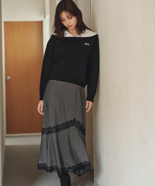 JILL by JILL STUART(ジルバイジルスチュアート)の「レーストリムマーメイドスカート(スカート・レディース・ブラック/ピンク/ブラウン系その他・SMALL/MEDIUM)」の2枚目の写真