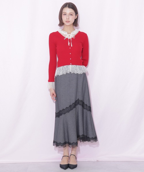 JILL by JILL STUART(ジルバイジルスチュアート)の「レーストリムマーメイドスカート(スカート・レディース・ブラック/ピンク/ブラウン系その他・SMALL/MEDIUM)」の5枚目の写真