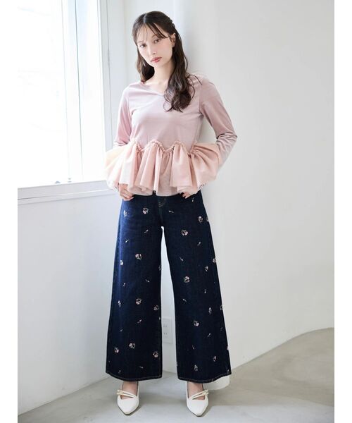 dazzlin(ダズリン)の「リトルフラワー刺繍デニム(デニムパンツ・レディース・ブルー/インディゴブルー・MEDIUM/SMALL)」の18枚目の写真
