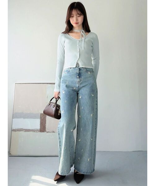 dazzlin(ダズリン)の「リトルフラワー刺繍デニム(デニムパンツ・レディース・ブルー/インディゴブルー・MEDIUM/SMALL)」の22枚目の写真