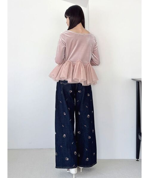 dazzlin(ダズリン)の「リトルフラワー刺繍デニム(デニムパンツ・レディース・ブルー/インディゴブルー・MEDIUM/SMALL)」の10枚目の写真