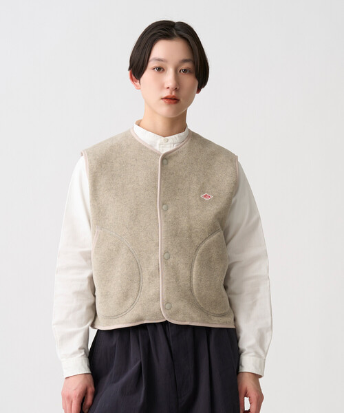 DANTON(ダントン)の「Women's Fleece Collarless Vest(ベスト・レディース・チャコール/クリーム/ブラウン系その他/ブラウン/ブラック・36/38)」の6枚目の写真