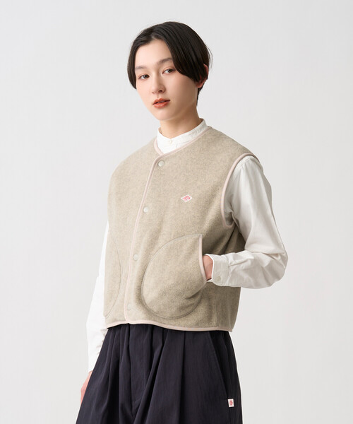 DANTON(ダントン)の「Women's Fleece Collarless Vest(ベスト・レディース・チャコール/クリーム/ブラウン系その他/ブラウン/ブラック・36/38)」の5枚目の写真