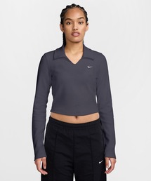ナイキ スポーツウェア ウィメンズ タイト ロングスリーブ クロップド ポロ / Nike Sportswear Women's Tight Long-Sleeve Cropped Polo IU0733-013 Gridiron