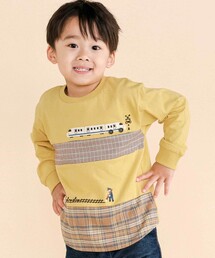 キッズのTシャツ/カットソー（イエロー/黄色系・チェック柄