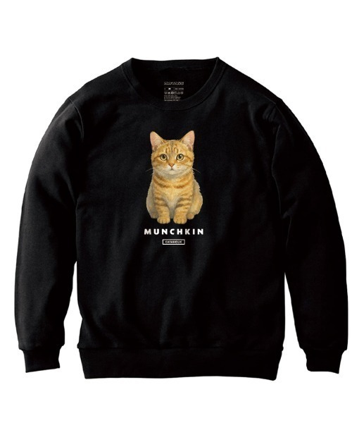 Moftique(モフティック)の「Moftique(モフティック) トレーナー スウェット 裏毛 マンチカン キャット ペット アニマル プリント トップス レディース ユニセックス(スウェット・レディース・ヘザーグレー/ホワイト/ブラック・XS/S)」の1枚目の写真