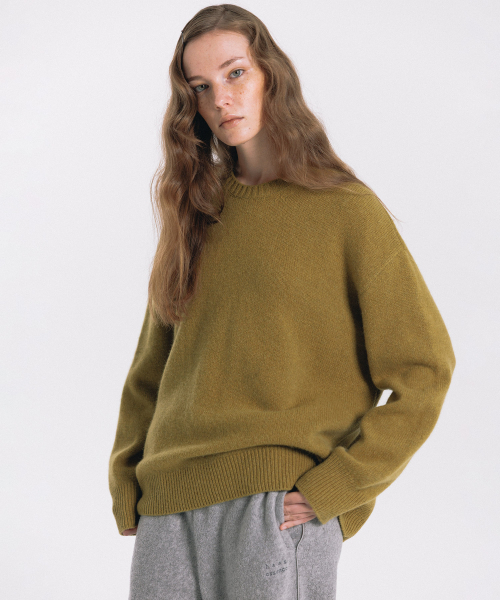 haag(ヘイグ)の「a round knit (olive)(ニット/セーター・レディース・その他・FREE)」の5枚目の写真
