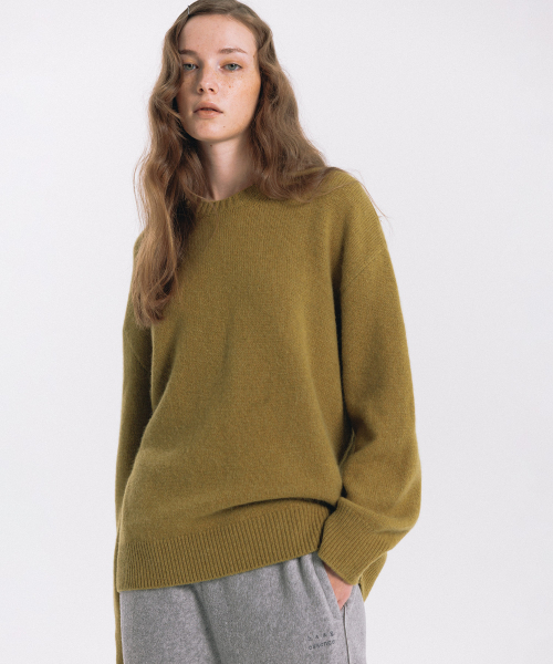 haag(ヘイグ)の「a round knit (olive)(ニット/セーター・レディース・その他・FREE)」の6枚目の写真