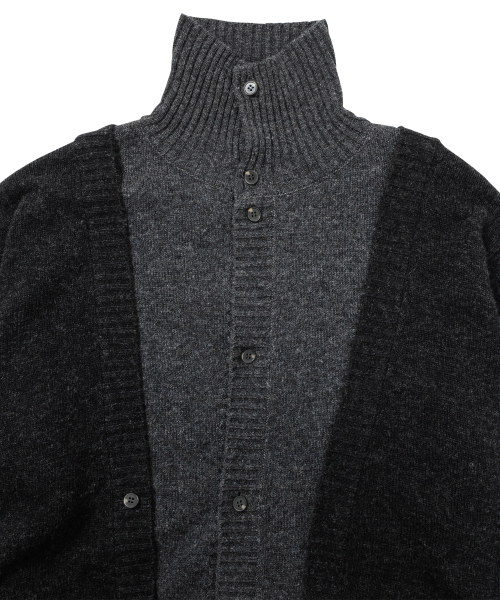 AJOBYAJO（アジョバイアジョ）の「Double Layered Turtleneck Cardigan [CHARCOAL]（カーディガン/ボレロ・レディース・その他・MEDIUM/LARGE）」の4枚目の写真