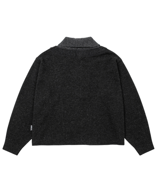 AJOBYAJO（アジョバイアジョ）の「Double Layered Turtleneck Cardigan [CHARCOAL]（カーディガン/ボレロ・レディース・その他・MEDIUM/LARGE）」の5枚目の写真
