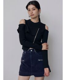 MURUA（ムルーア）の「ショルダーオープンZIPニット　秋服　冬服（ニット/セーター）」