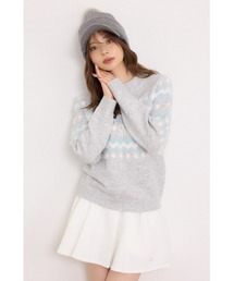 【RIENDA GOLF】ノルディックモックネックニットトップス 秋服　冬服