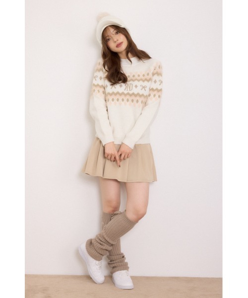 RIENDA GOLF(リエンダゴルフ)の「【RIENDA GOLF】ノルディックモックネックニットトップス 秋服 冬服(ニット/セーター・レディース・ブラック/ホワイト/グレー・SMALL/MEDIUM)」の21枚目の写真
