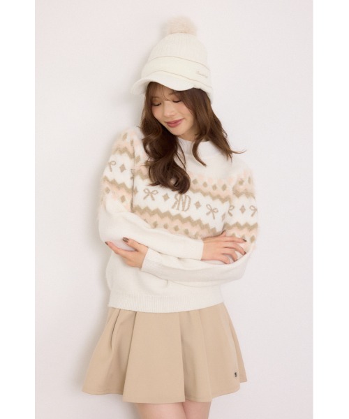 RIENDA GOLF(リエンダゴルフ)の「【RIENDA GOLF】ノルディックモックネックニットトップス 秋服 冬服(ニット/セーター・レディース・ブラック/ホワイト/グレー・SMALL/MEDIUM)」の12枚目の写真