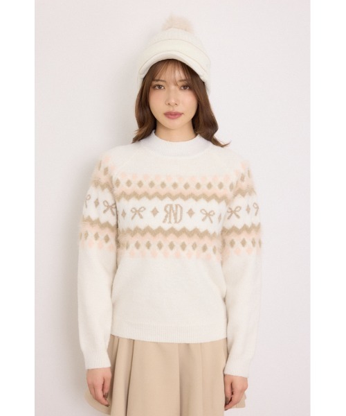 RIENDA GOLF(リエンダゴルフ)の「【RIENDA GOLF】ノルディックモックネックニットトップス 秋服 冬服(ニット/セーター・レディース・ブラック/ホワイト/グレー・SMALL/MEDIUM)」の14枚目の写真