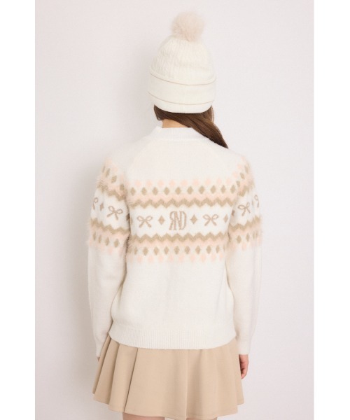 RIENDA GOLF(リエンダゴルフ)の「【RIENDA GOLF】ノルディックモックネックニットトップス 秋服 冬服(ニット/セーター・レディース・ブラック/ホワイト/グレー・SMALL/MEDIUM)」の4枚目の写真