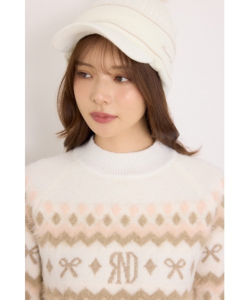 RIENDA GOLF(リエンダゴルフ)の「【RIENDA GOLF】ノルディックモックネックニットトップス 秋服 冬服(ニット/セーター・レディース・ブラック/ホワイト/グレー・SMALL/MEDIUM)」の5枚目の写真
