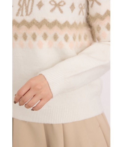 RIENDA GOLF(リエンダゴルフ)の「【RIENDA GOLF】ノルディックモックネックニットトップス 秋服 冬服(ニット/セーター・レディース・ブラック/ホワイト/グレー・SMALL/MEDIUM)」の7枚目の写真