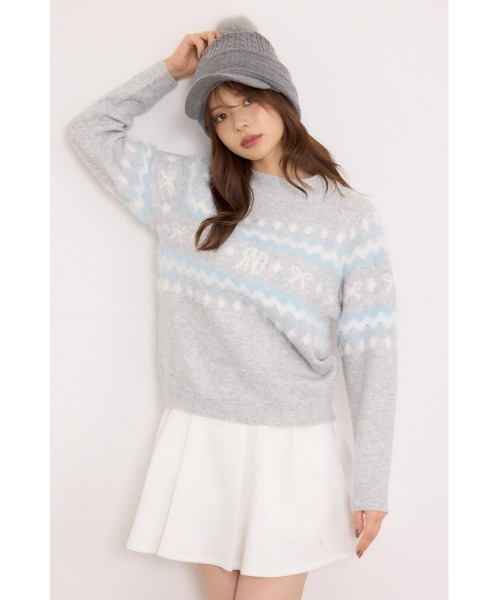 RIENDA GOLF(リエンダゴルフ)の「【RIENDA GOLF】ノルディックモックネックニットトップス 秋服 冬服(ニット/セーター・レディース・ブラック/ホワイト/グレー・SMALL/MEDIUM)」の17枚目の写真