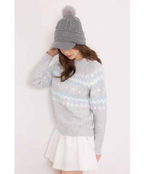 RIENDA GOLF(リエンダゴルフ)の「【RIENDA GOLF】ノルディックモックネックニットトップス 秋服 冬服(ニット/セーター・レディース・ブラック/ホワイト/グレー・SMALL/MEDIUM)」の18枚目の写真