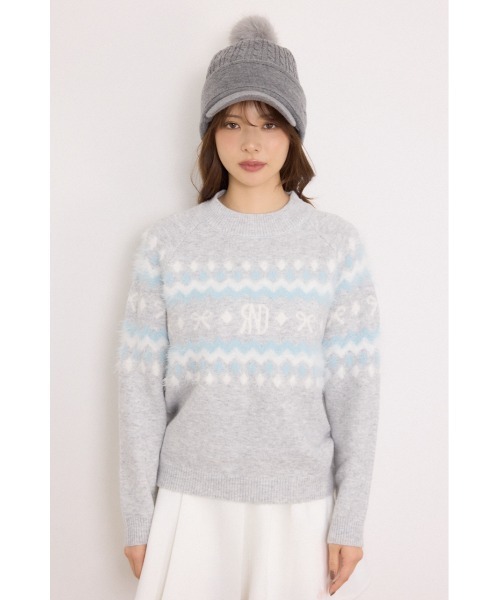 RIENDA GOLF(リエンダゴルフ)の「【RIENDA GOLF】ノルディックモックネックニットトップス 秋服 冬服(ニット/セーター・レディース・ブラック/ホワイト/グレー・SMALL/MEDIUM)」の20枚目の写真