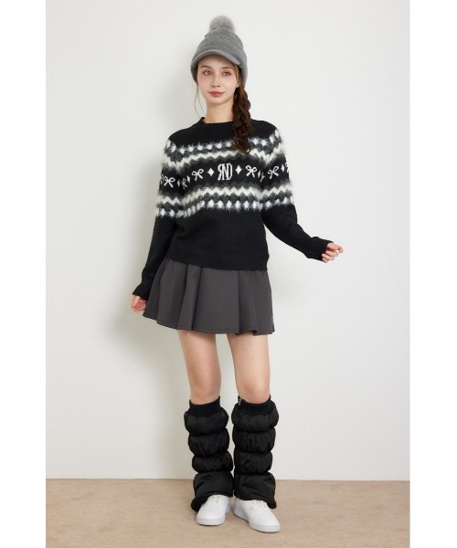 RIENDA GOLF(リエンダゴルフ)の「【RIENDA GOLF】ノルディックモックネックニットトップス 秋服 冬服(ニット/セーター・レディース・ブラック/ホワイト/グレー・SMALL/MEDIUM)」の8枚目の写真
