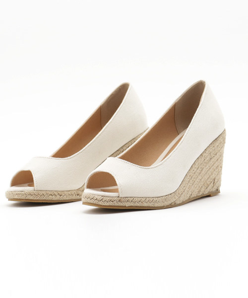 Luz Llena (glifeed） （ラズレナグリフィード）の「[8cmヒール]ジュートウェッジオープントゥパンプス（パンプス・レディース・ホワイト×ネイビー/インディゴブルー/カーキ/ブラック/アイボリー/ホワイト系その他/ピンク/レッド/ブラック系その他/イエロー/ベージュ・SMALL/LARGE/MEDIUM/X-LARGE）」の22枚目の写真