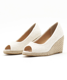 Luz Llena (glifeed）  | [8cmヒール]ジュートウェッジオープントゥパンプス(パンプス)