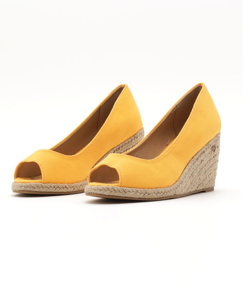 Luz Llena (glifeed） （ラズレナグリフィード）の「[8cmヒール]ジュートウェッジオープントゥパンプス（パンプス・レディース・ホワイト×ネイビー/インディゴブルー/カーキ/ブラック/アイボリー/ホワイト系その他/ピンク/レッド/ブラック系その他/イエロー/ベージュ・SMALL/LARGE/MEDIUM/X-LARGE）」の9枚目の写真