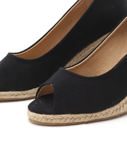 Luz Llena (glifeed） （ラズレナグリフィード）の「[8cmヒール]ジュートウェッジオープントゥパンプス（パンプス・レディース・ホワイト×ネイビー/インディゴブルー/カーキ/ブラック/アイボリー/ホワイト系その他/ピンク/レッド/ブラック系その他/イエロー/ベージュ・SMALL/LARGE/MEDIUM/X-LARGE）」の16枚目の写真