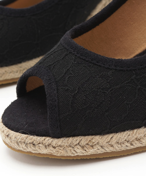 Luz Llena (glifeed） （ラズレナグリフィード）の「[8cmヒール]ジュートウェッジオープントゥパンプス（パンプス・レディース・ホワイト×ネイビー/インディゴブルー/カーキ/ブラック/アイボリー/ホワイト系その他/ピンク/レッド/ブラック系その他/イエロー/ベージュ・SMALL/LARGE/MEDIUM/X-LARGE）」の20枚目の写真