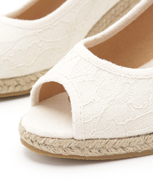 Luz Llena (glifeed） （ラズレナグリフィード）の「[8cmヒール]ジュートウェッジオープントゥパンプス（パンプス・レディース・ホワイト×ネイビー/インディゴブルー/カーキ/ブラック/アイボリー/ホワイト系その他/ピンク/レッド/ブラック系その他/イエロー/ベージュ・SMALL/LARGE/MEDIUM/X-LARGE）」の21枚目の写真