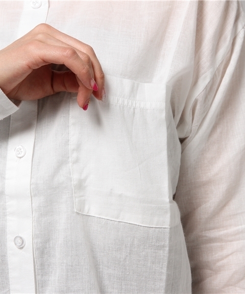 EGOIST（エゴイスト）の「2WAYストライプシャツ（シャツ/ブラウス・レディース・マルチ/ホワイト/ブルー・FREE）」の11枚目の写真