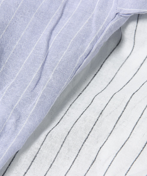 EGOIST（エゴイスト）の「2WAYストライプシャツ（シャツ/ブラウス・レディース・マルチ/ホワイト/ブルー・FREE）」の7枚目の写真